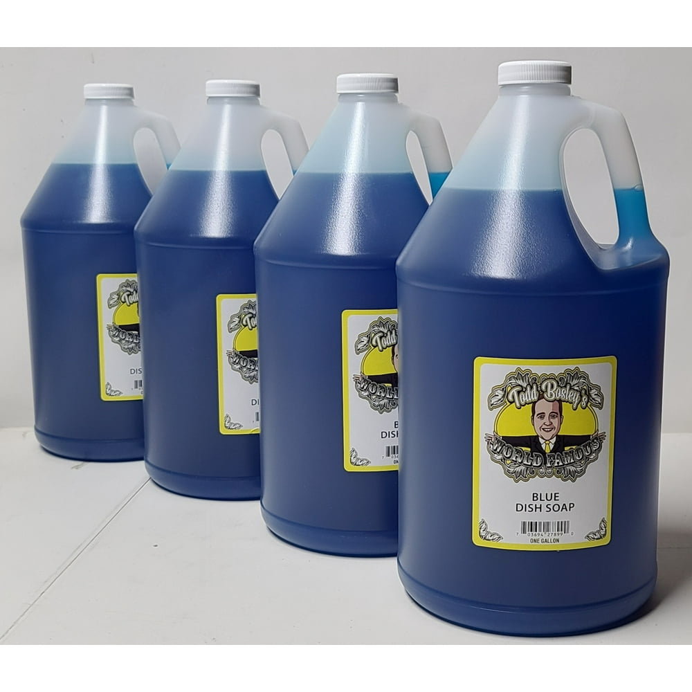 4 Pack of Todd Bosley's World Famous Blue Dish Soap (One Gallon Bottles