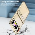 thumbnail image 3 of for Samsung Galaxy Z Flip 4 Case with Hinge Protection, One Piece Design Z Flip 4 Clear Case Slim Hard PC Bumper Phone Case for Z Flip 4 - Gold, 3 of 12