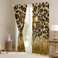 thumbnail image 3 of Manfei Cheetah Pattern Black Out Curtains,Leopard Print Bowtie Curtains Pack of 2 (42x63 Each),Gold Brown Black Bedroom Curtains For Girls Kids,Luxury Bedroom Decor, 3 of 6