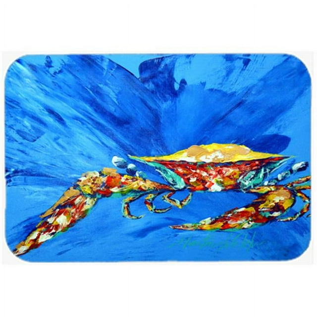 Carolines Treasures MW1163LCB Big Spash Crab In Blue Glass Cutting Board - Large