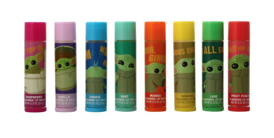 Baby Yoda Kids Lip Balm Mandalorian Lip Moisturizer for Chapped Lips 4 Pack