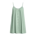 thumbnail image 6 of ClodeEU Women's Scoop Neck Spaghetti Strap Button Mini Dress,Casual A-Line Sundress Mint Green,Women's Plus S, 6 of 8