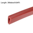 thumbnail image 3 of Uxcell Fits 0.1-1.5mm Edge 3Meters/9.84Ft Length Trim U Seal Extrusion Silicone Red, 3 of 5