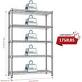 thumbnail image 3 of M MZG Metal Shelving Rack Garage Shelving Heavy Duty Storage Shelves 5 Tier Adjustable Metal Wire Rack for Kitchen Office College Dorm Garage Warehouse 45.3"W x 15.8"D x 70.4"H, Chrome, 3 of 7