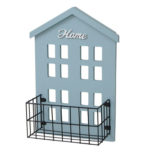 Wall Shelf, Beautiful House Shape Wall Storage Shelf for Living Room (Light Blue)
