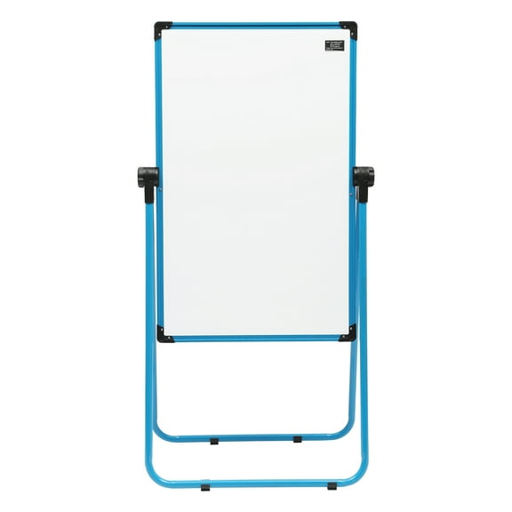 Double Sided U-Stand Whiteboard, 23.6*35.4 inches Freestanding Adjustable Easel Board for Classroom Preschool Homeschool Blue