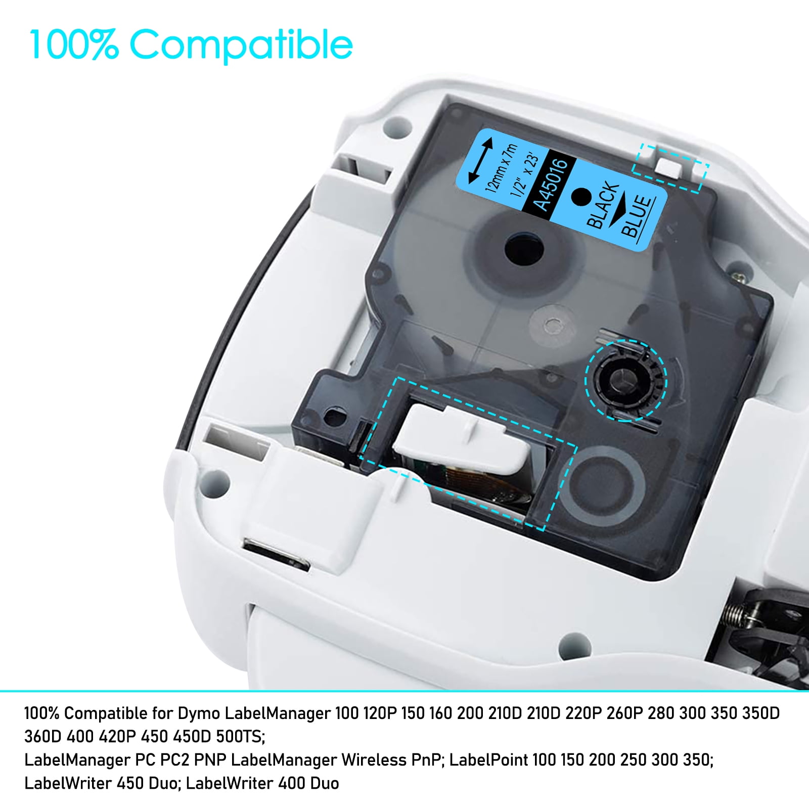 GREENCYCLE D1 Label Tape Compatible for Dymo Label Makers
