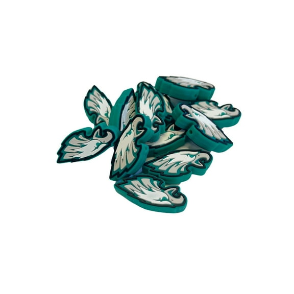 Lashicorn Philadelphia Focal Bead Sports Football 12pk 1.32 for Bulk Keychains Silicone Charm Beadable Pens Freshie Hangers Jewelry Assorted Logo Super