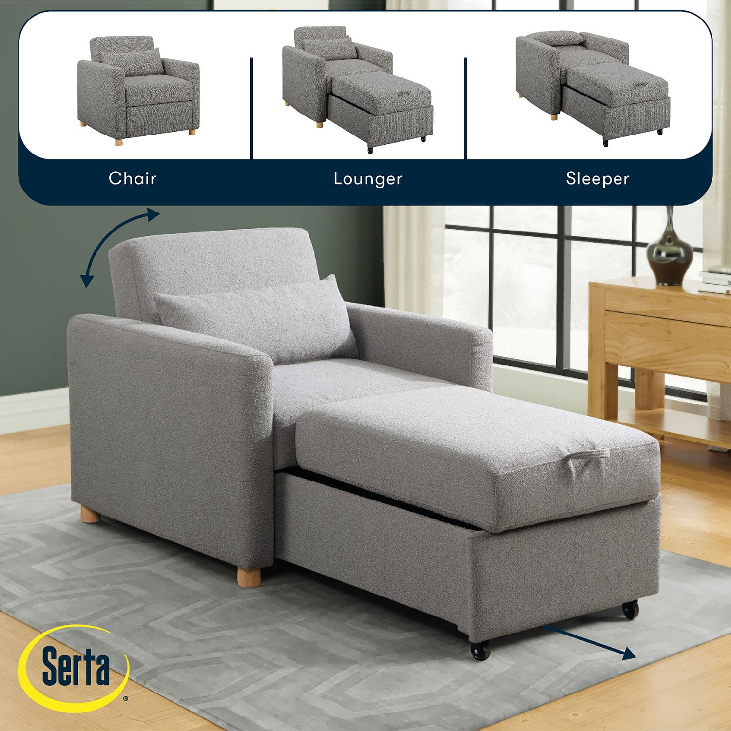 Twin Convertible Chair Serta Chair Bed Serta Connor Twin Size