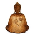 thumbnail image 4 of Wooden Sitting Buddha "Dhyana Mudra" Statue Handmade Meditating Sculpture Figurine Decorative Home Decor Accent Rustic Art Traditional Modern Oriental Decor Size: 20" TALL X 14" WIDE X 8" DEEP, 4 of 5