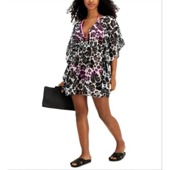 Miken Junior's Floral Print Caftan Cover up Black Size X-Small