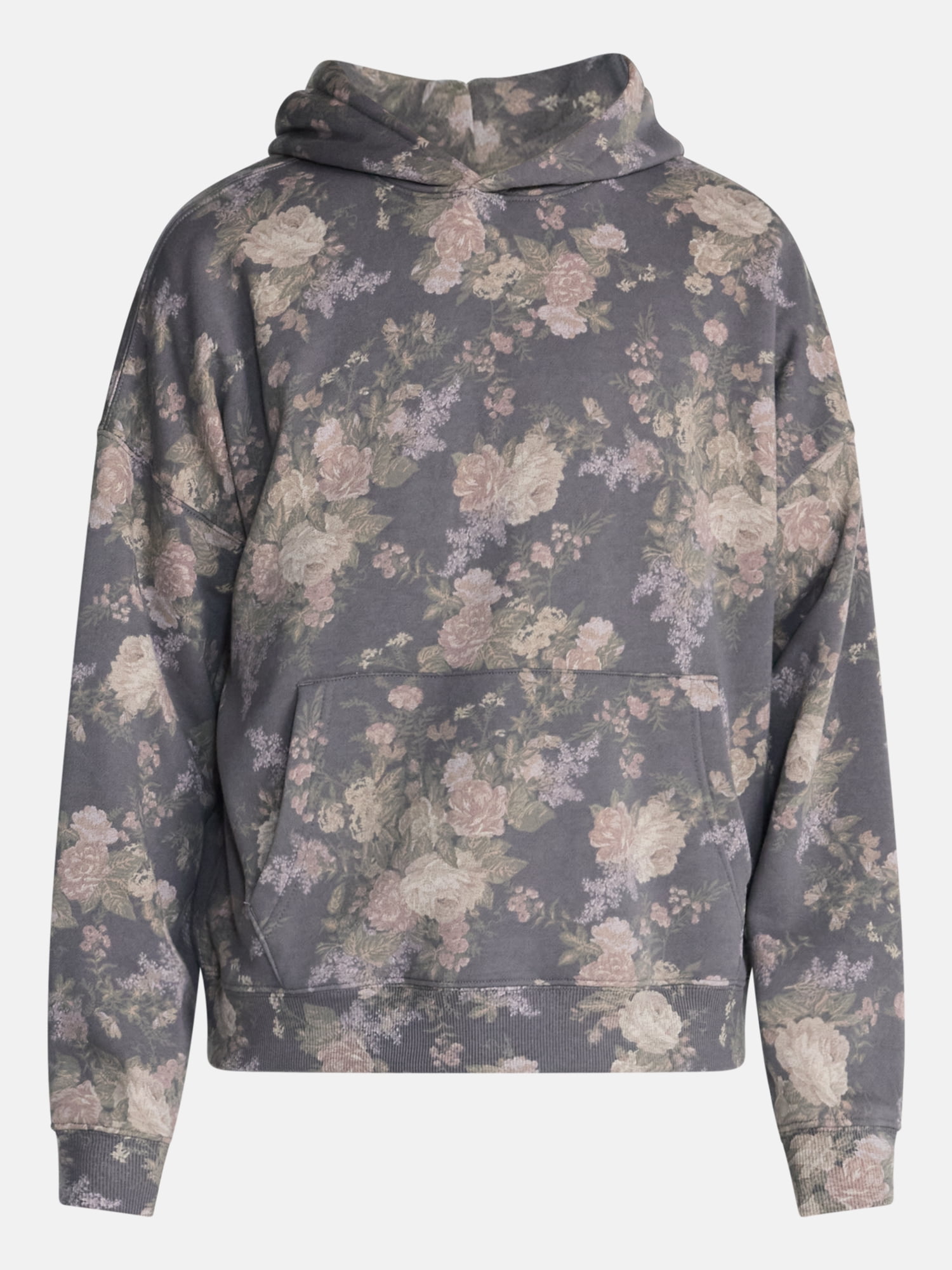 No Boundaries Boxy Fit Oversized Fleece Hoodie with Long Sleeves, Men's XS-4XLT