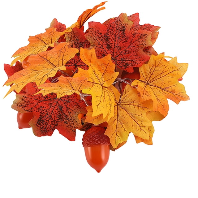 Maple Leaf Pumpkin Light String Halloween Decoration Pendant Home Window Led Maple Leaf Light Colorful Light String Light