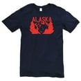 thumbnail image 2 of Oversized Vintage Alaska Bear Graphic Design Short Sleeve Cotton Jersey T-Shirt - Navy 2XL, 2 of 4