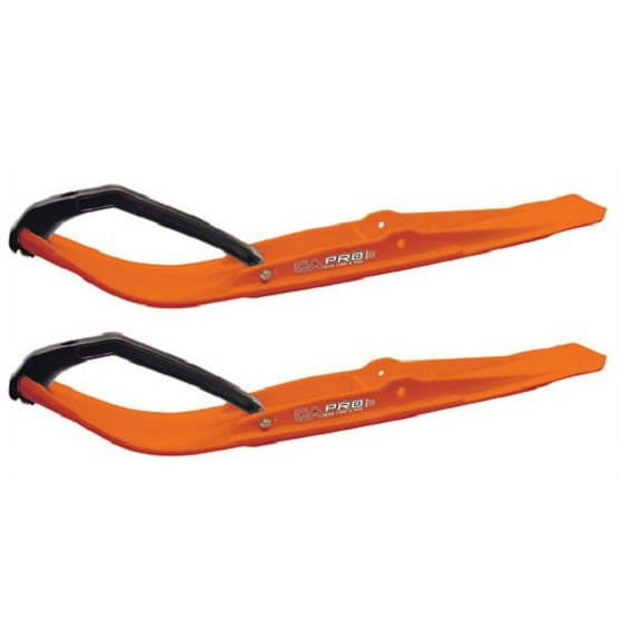 Pair of Orange C&A Pro RAZOR 6" Snowmobile Skis W/Black C&A Loops