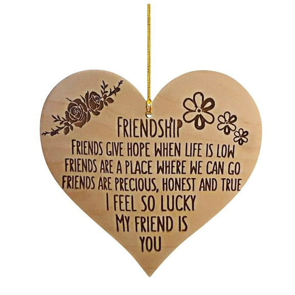 Godom Heart Shaped Pendant, Funny Wooden Signs For Valentine's Day Gifts For Best Friends Valentine's Day Wooden Pendant