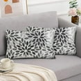 thumbnail image 5 of Dahlia Pillow Covers 12x20 Inch Set of 2 Summer Rust Geometric Flower Outdoor Decorative Throw Pillows Farmhouse Rust Black Pillow Case Linen Square Cushion Cover for Home Sofa Living Room, 5 of 6
