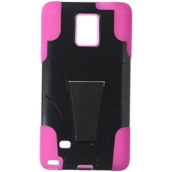 HR Wireless Samsung Note 4 Couverture de Support en T - Emballage de Détail - Noir/rose Vif