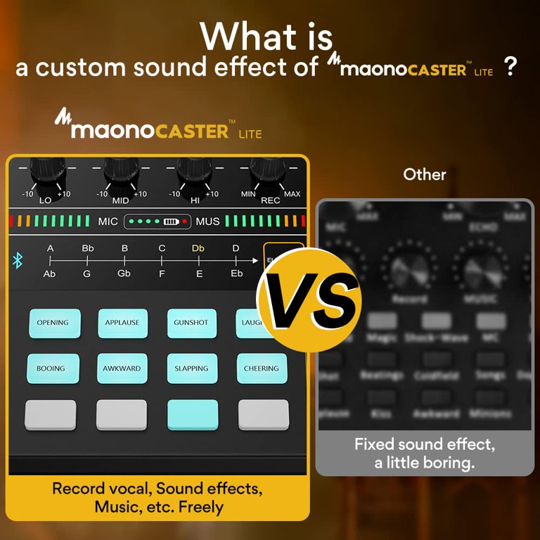 Podcast Equipment Bundle with DJ Mixer and Sound Card, Maonocaster