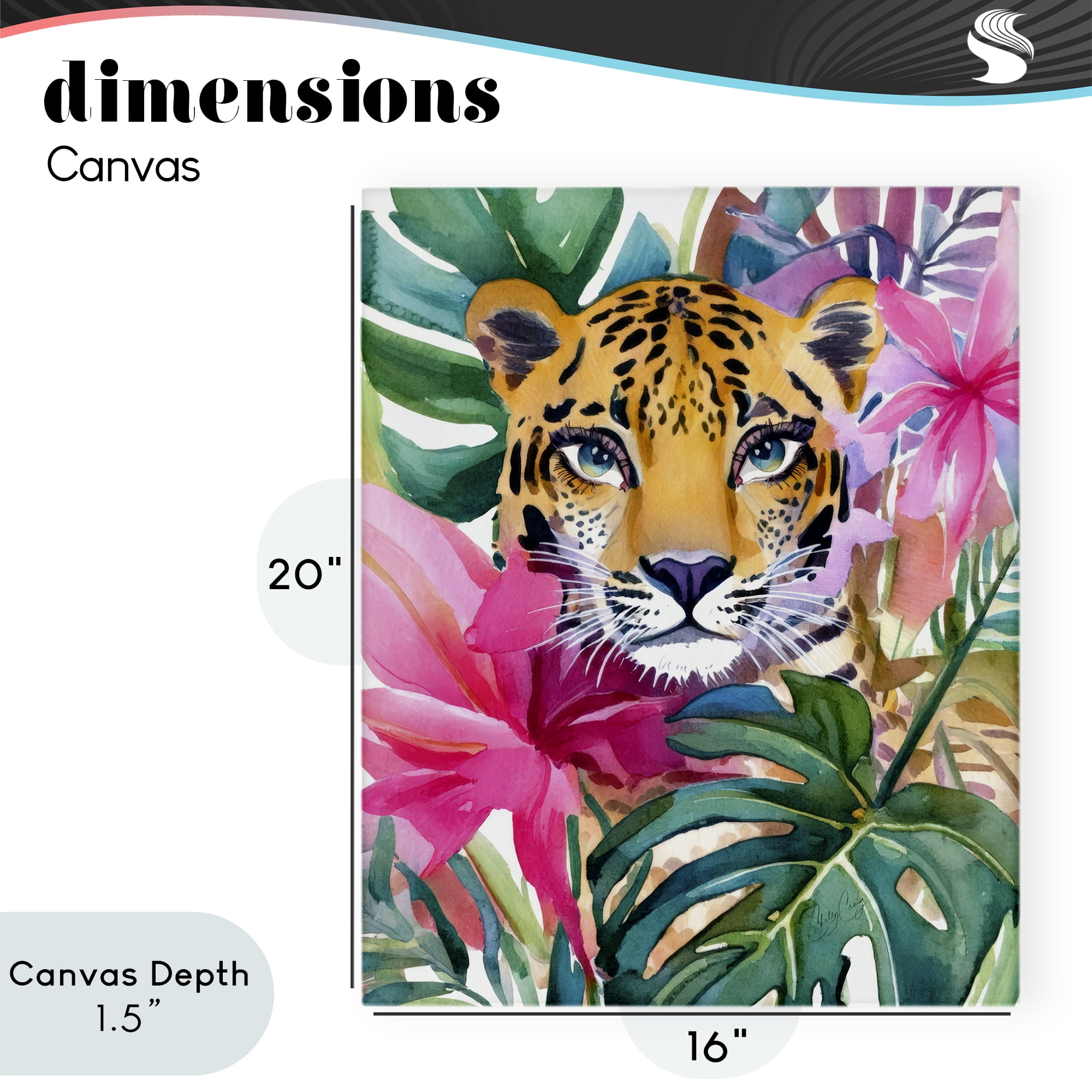 Stupell Industries Tropical Tiger Peeking Canvas Wall Art, design by Shelly Craig