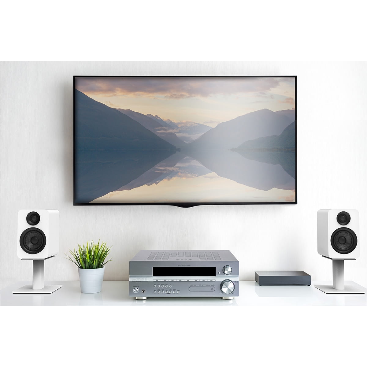 Kanto YUP4 Passive Bookshelf Speakers with 1" Silk Dome Tweeter and 4" Kevlar Woofer - Pair (White)
