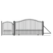 ALEKO DG16MUNSSLPED Steel Sliding Driveway Gate - 16 ft with Pedestrian Gate - 5 ft - MUNICH Style