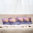 thumbnail image 3 of Ambesonne Winter Throw Pillow Cover 4 Pack, Landscape with Sunset, 16", Pink White, 3 of 6