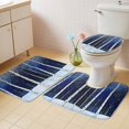 thumbnail image 4 of Tree Trunk Bathroom Rugs Set Retro Watercolor Non Slip Absorbent Soft Bath Mats 3 Piece Set with Bathroom Rug, U-Shaped Floor Mat, Toilet Seat Cover Large Size, 4 of 9