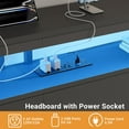 thumbnail image 4 of Aheaplus Twin Headboard with Storage, with Power Outlets and Smart LED Light, Sturdy and Stable Twin Headboard for Bedroom, Dorm Room, Guest Room, Black, 4 of 8