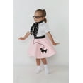 thumbnail image 3 of Hip Hop 50's Shop 1950s Toddler Poodle Skirt with Scarf, Bobby Socks, and Glasses, 4 Piece Halloween or Pretend Play Costume Set (Light Pink Polka Dot)ka Dot), 3 of 5