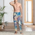 thumbnail image 2 of Mens Pajama Pants, Dolphin Rainbow Horse Soft Sleep & Lounge Pants for Men, Cuteness Casual PJ Bottoms Pants with Pockets, 2 of 7