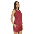 thumbnail image 2 of Bimba Solid 2 Pcs Nightwear Set For Womens Casual Sleeveless Loungewear Shirt & Short Sleepwear, 2 of 7