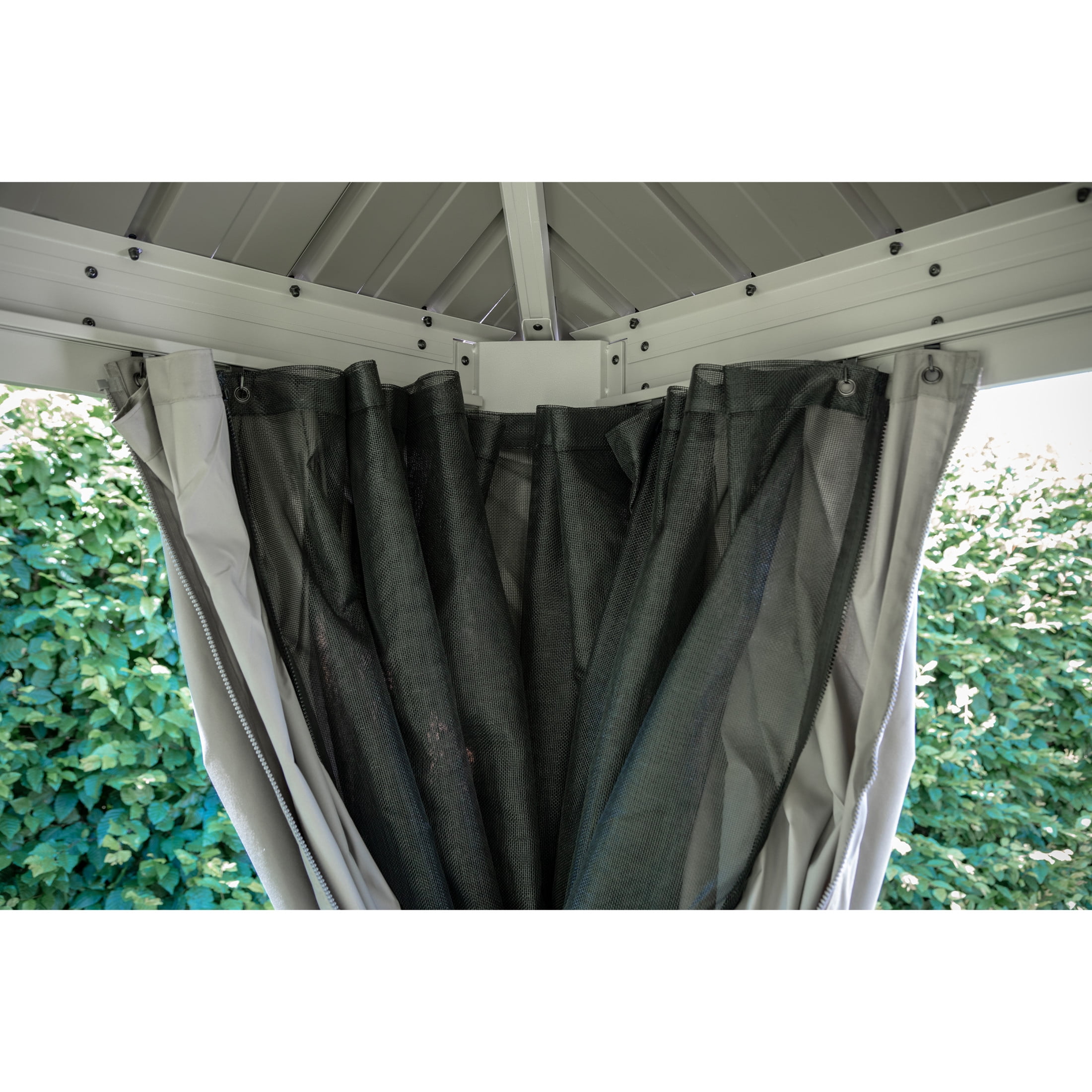 Sojag Taupe Curtains for Monaco/Messina/Mykonos Gazebos, 12 ft. x 12 ft., Spun, Outdoor Shades
