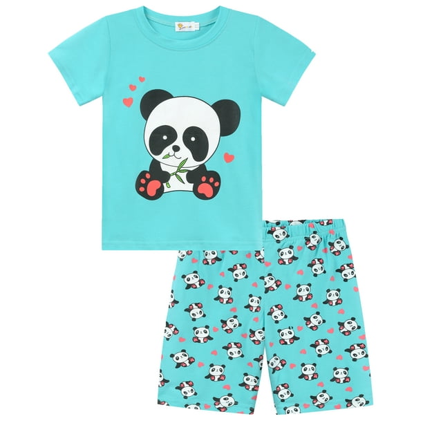 Little hand Toddler Girls Pajamas Panda Sleepwear Set Summer Cotton Pjs 2T Walmart