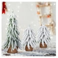thumbnail image 6 of 3 Pcs Snow Christmas Trees,2 Size Snow Flocked Mini Pine Trees with Wooden Base,Artificial Desk Christmas Trees for Xmas Holiday Home Party Table Decorations, 6 of 7
