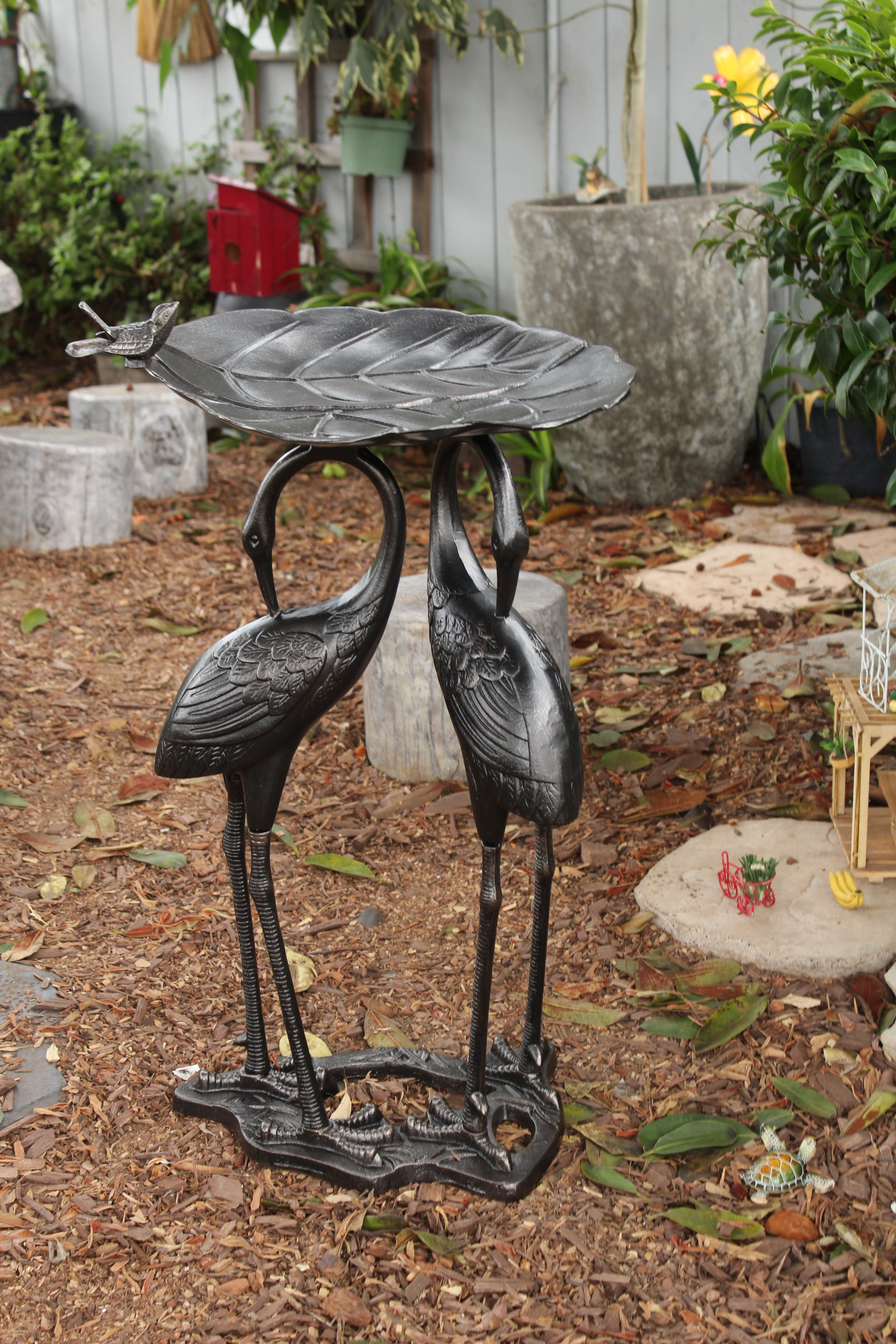 Innova Double Heron Lily Pad Bird Bath