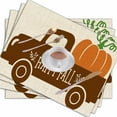 thumbnail image 4 of Fall Vintage Truck with Harvest Pumpkin Placemats Set of 4 Holiday Decoration for Dining Table Easy to Clean Kitchen Table Mats 18X12 Inch, 4 of 5
