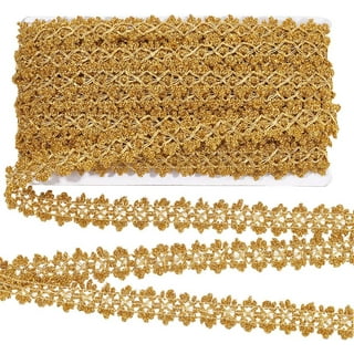  ZNZAKKA Gold Braid Trim 13 Yards Lace Ribbon Scroll Braid Trim  Metallic Edge Trim for Sewing, Crafts, Garments Accessories (Yellow) :  Everything Else
