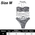 thumbnail image 2 of Traje de baño de dos piezas para mujer Traje de baño bikini con estampado de rayas, 2 of 5