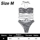 thumbnail image 2 of Traje de baño de dos piezas para mujer Traje de baño bikini con estampado de rayas, 2 of 5