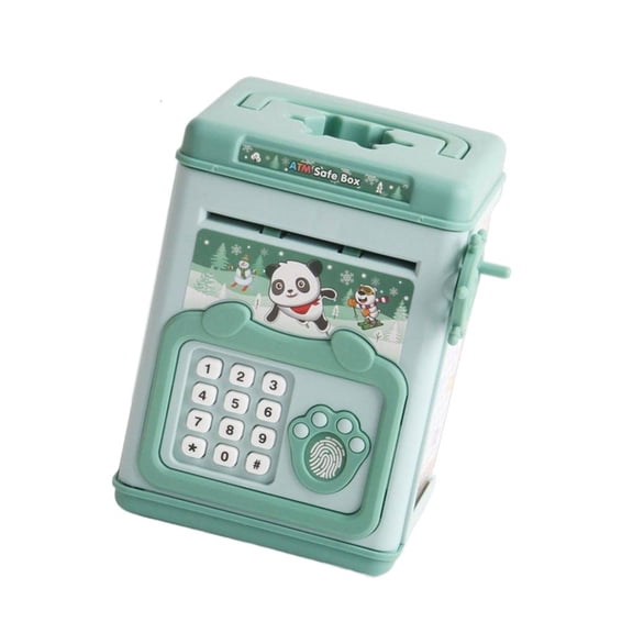 SDFGTstore Kids Cash Box Realistic Fingerprint and Password Unlocking Cash Box for Home Savings and Financial Management Safe
