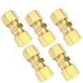 thumbnail image 1 of Brass Compression Tube Fitting, Union, 1/4" OD x 1/4" OD, 5pcs, 1 of 4