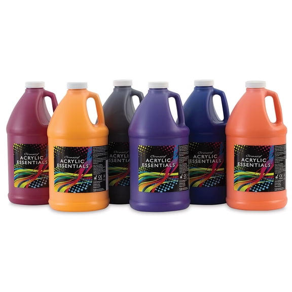 Chroma Acrylic Essentials Set, 1/2 Gallon Jugs, Assorted Secondary Colors, Set of 6