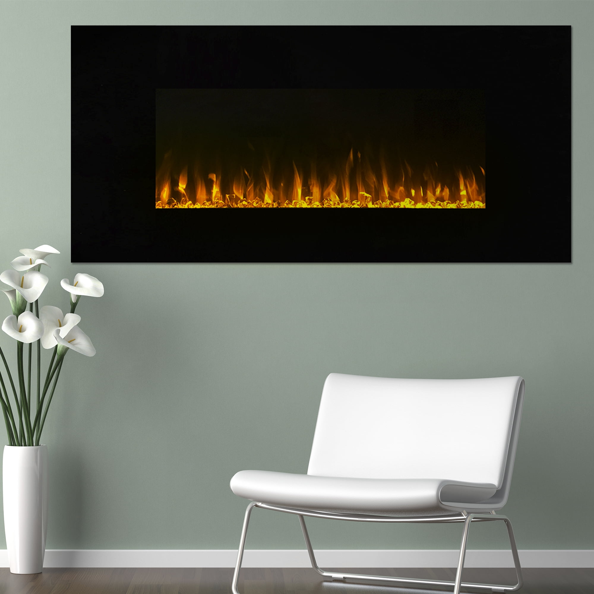Electric Fireplace Heater Wall Mount Led Fire Ice Flame Remote Electric Fireplace Wall Mounted Led Fire And Ice Flame With Remote 42 Inch By