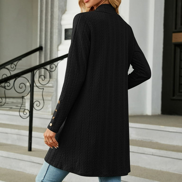 Lightweight textured open front coat deals