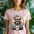 thumbnail image 5 of Funny Raccoon Coffee Morning Mood Graphic Unisex T-Shirt, Light Pink, Size S, 5 of 6