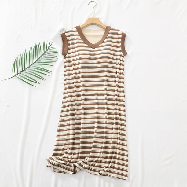 mfyjkho Vestidos de fiesta para mujer, Camisón sin mangas holgado y cómodo con almohadilla para el pecho para mujer Vestidos largos para mujer xl