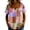 Brown, variant on Molidfa Women's Notch Neck Blouse Short Sleeve Plaid Ruched Front Button Down Loose Fit Casual Elegant Top