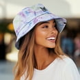 thumbnail image 5 of Dalix Butterfly Tie Dye Bucket Hat Cotton Embroidery Casual Outdoor Style Womens in Tie Dye Green M Medium, 5 of 5