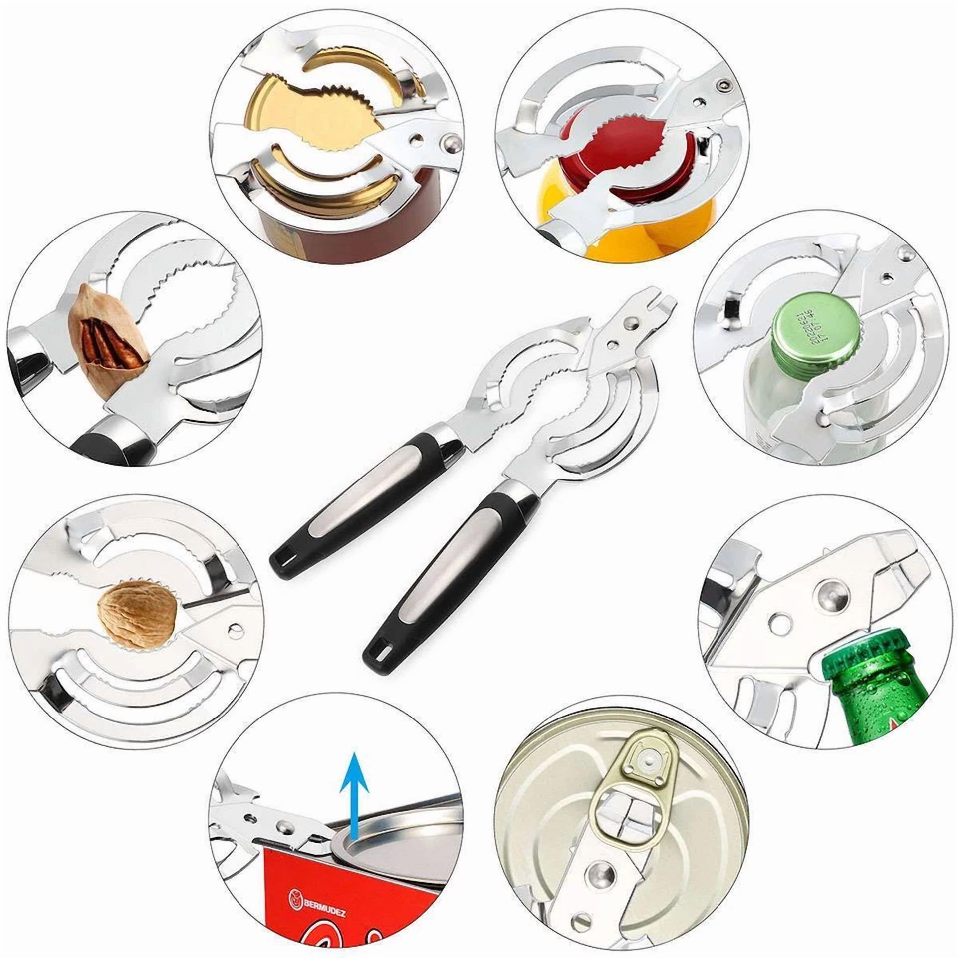 Adjustable Can Opener Jar Lid Bottle Remover Tool Stainless Steel Twist Off Grip